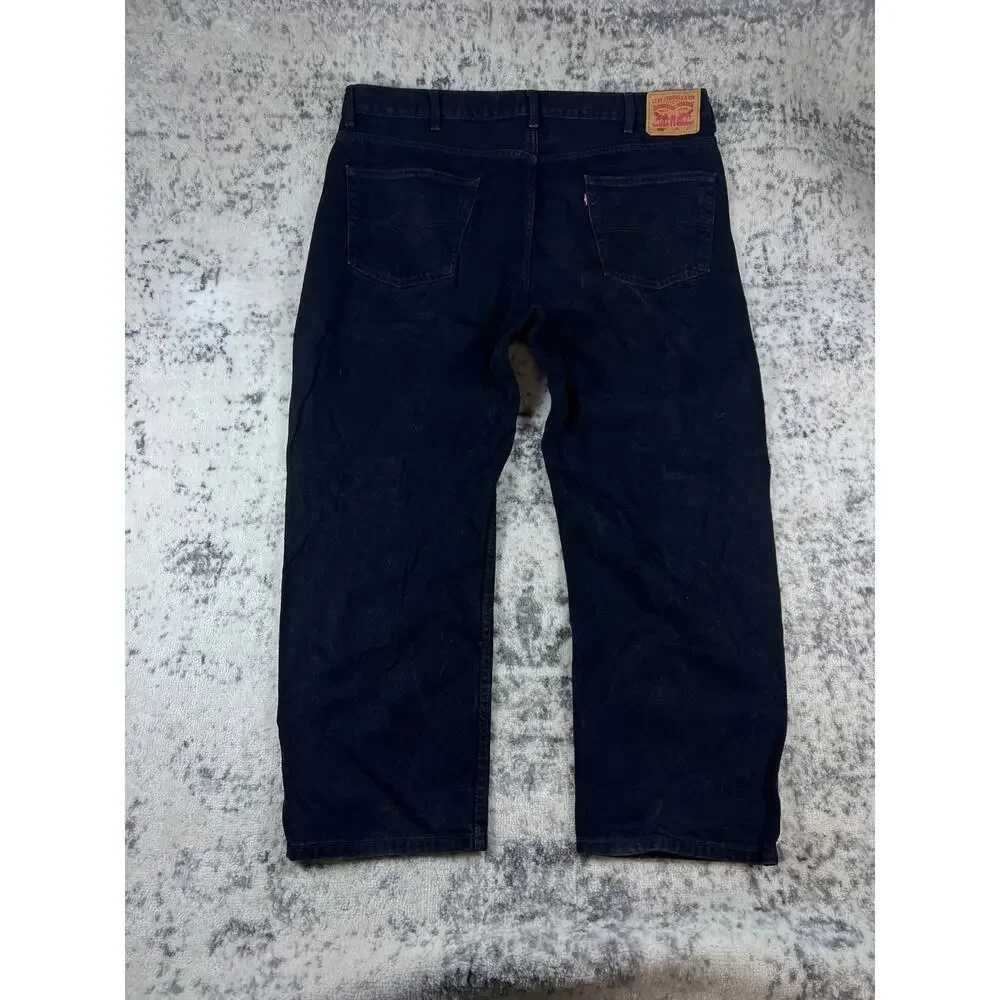 Levi's 550 Jeans Mens 46x32 Black Straight Leg Relaxed Fit Denim Skater Baggy